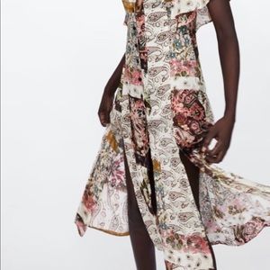 Zara Flowy Patchwork Dress